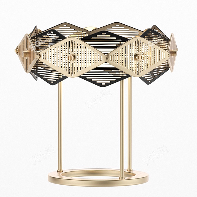 Elegant Brass Rote Table Lamp 3D model image 6
