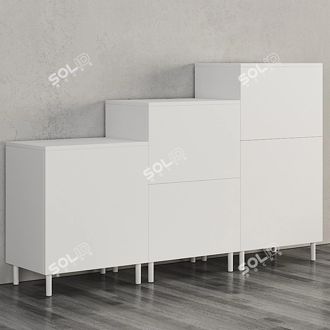 OPHUS White Wardrobe | IKEA 3D model image 2