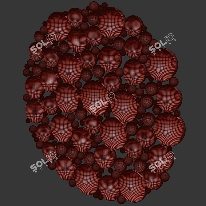 Golden Sphere Mirror 3D model image 3