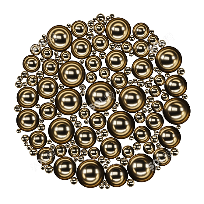 Golden Sphere Mirror 3D model image 4