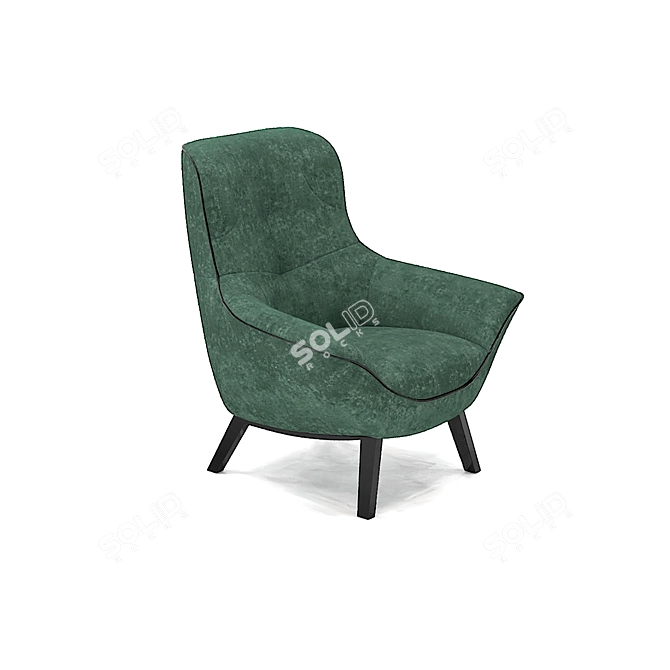 Belgian Modern Armchair with Elegant Design 3D model image 2