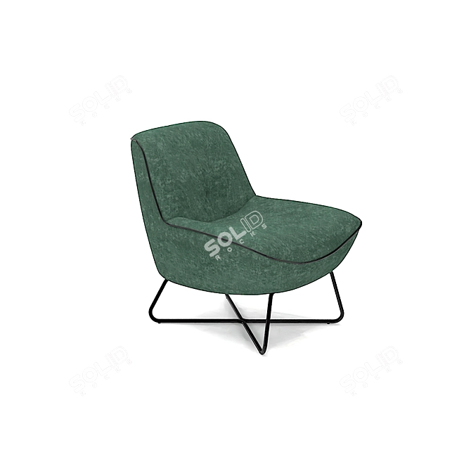 Belgian Modern Armchair with Elegant Design 3D model image 3