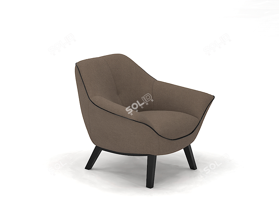 Belgian Modern Armchair with Elegant Design 3D model image 4