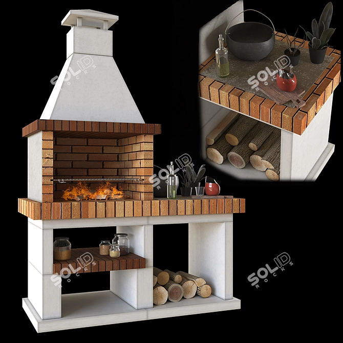 GrillMaster BBQ Set 3D model image 1