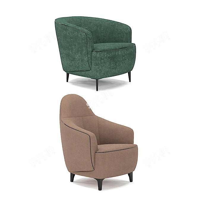 Tango Belgian Armchair: Elegant and Modern 3D model image 1