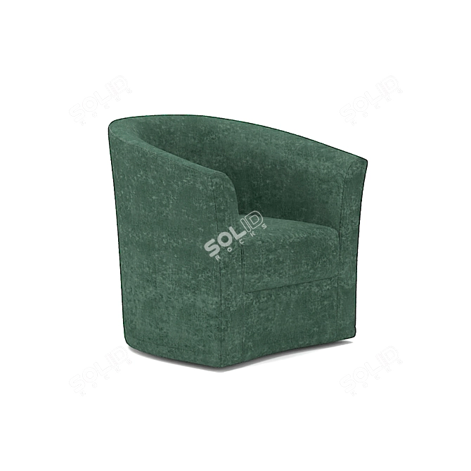 Belgian Yoyo Armchair: 180° Swivel, Customizable Finish 3D model image 1