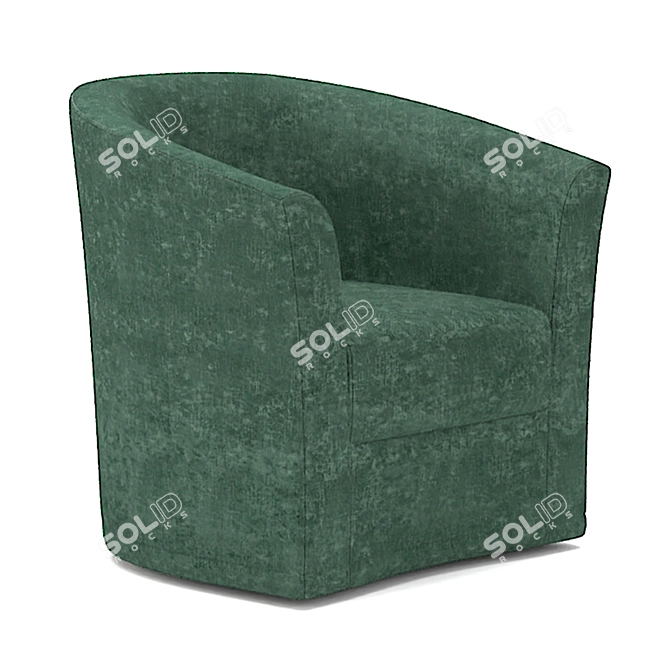 Belgian Yoyo Armchair: 180° Swivel, Customizable Finish 3D model image 2