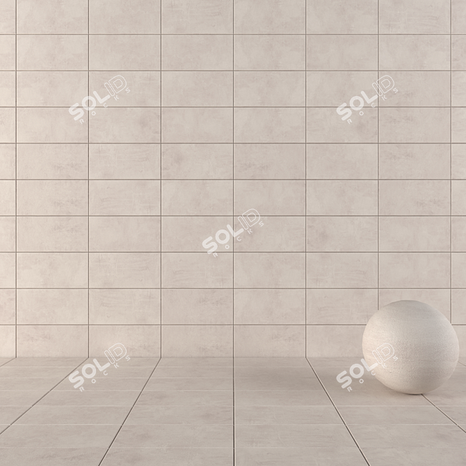 ARES Ivory Concrete Wall Tiles 3D model image 1
