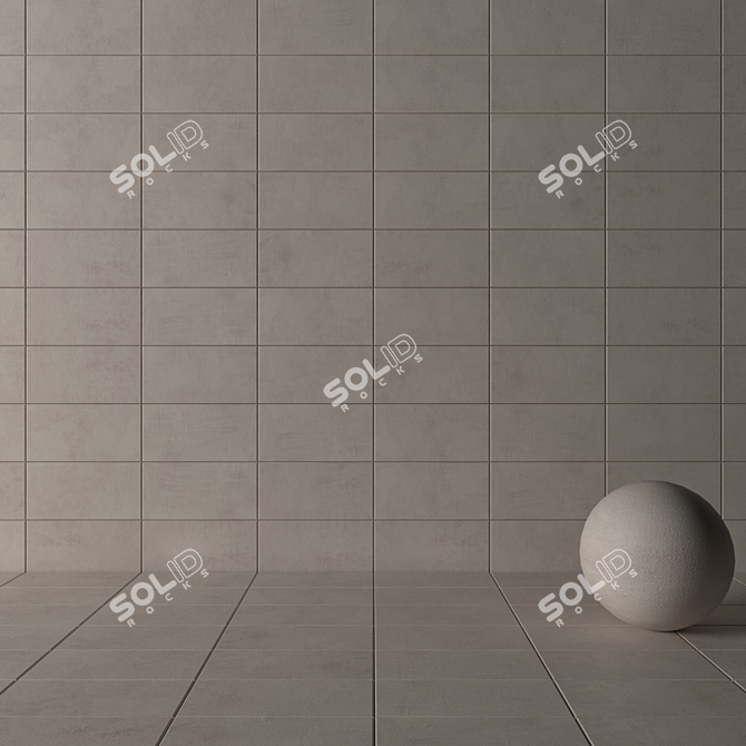 ARES Ivory Concrete Wall Tiles 3D model image 3