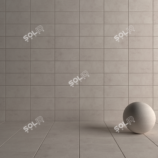 ARES Ivory Concrete Wall Tiles 3D model image 4