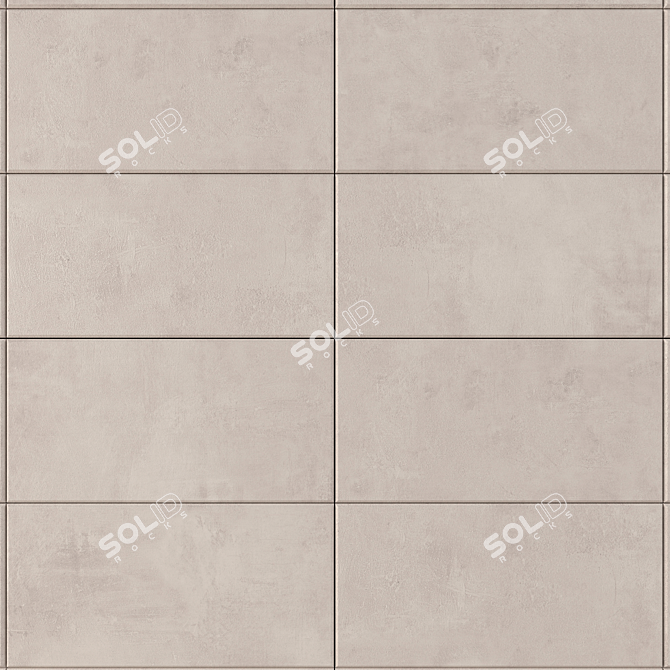 ARES Ivory Concrete Wall Tiles Set 3D model image 2