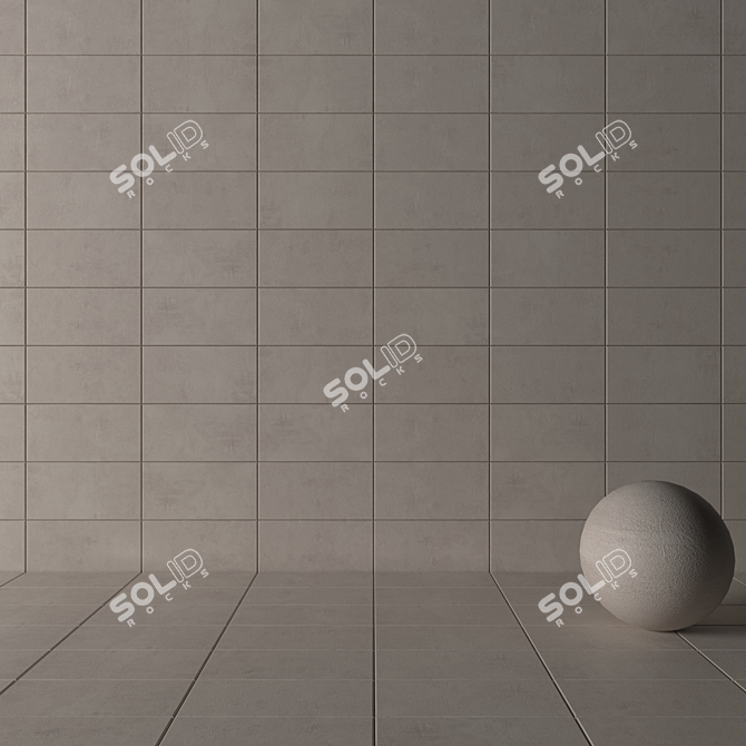 ARES Ivory Concrete Wall Tiles Set 3D model image 3