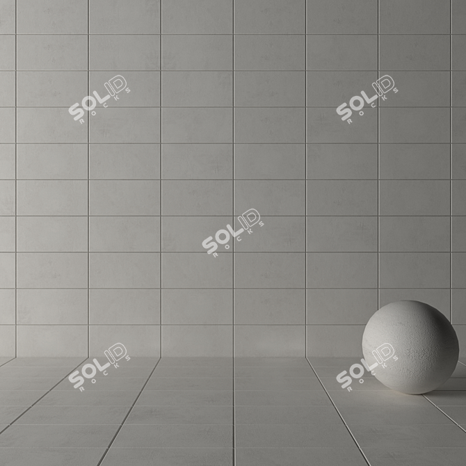 Ares White Concrete Wall Tiles 3D model image 3