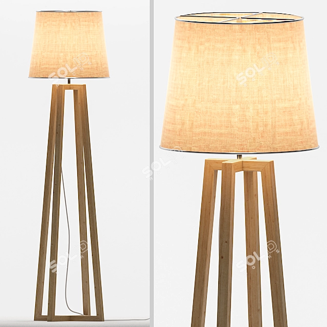 Contemporary Floor Lamp | 1640mm Height | 430mm Diameter 3D model image 1