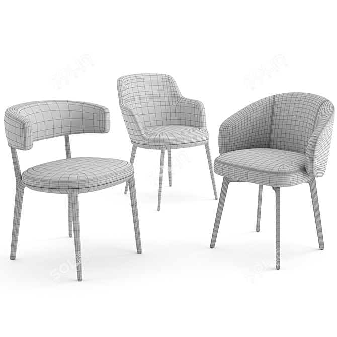 Italian Chairs: Bea, Caratos, Lux 3D model image 5