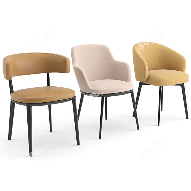 Italian Chairs: Bea, Caratos, Lux 3D model image 6