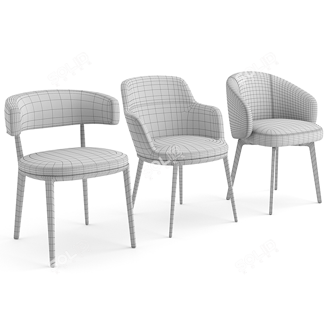 Italian Chairs: Bea, Caratos, Lux 3D model image 8