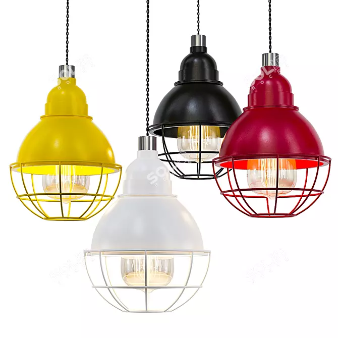 Vintage Vibe Pendant Light 3D model image 1