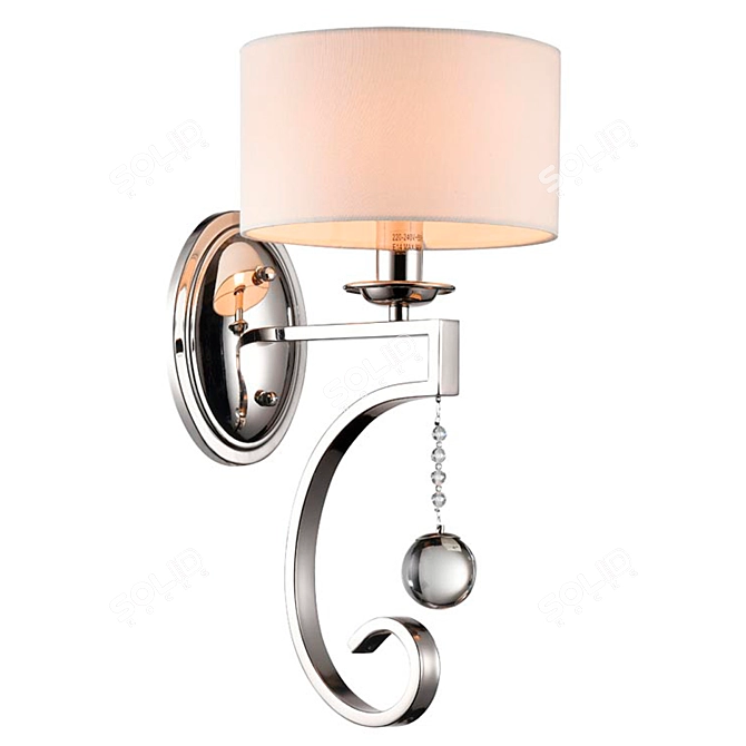 Elegant Newport Crystal Clear Nickel Wall Sconce 3D model image 1