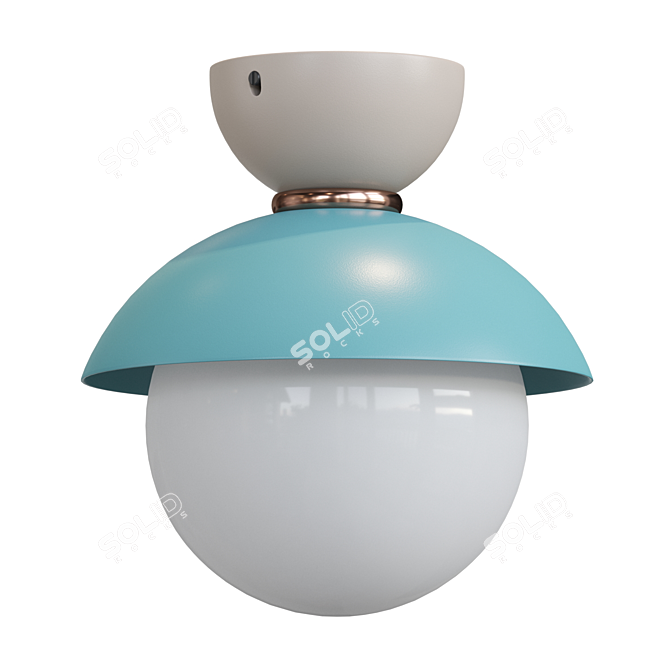 Sleek Metal Dome Pendant Light 3D model image 1