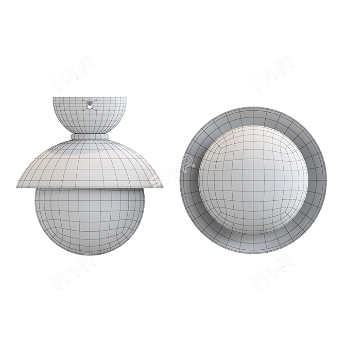 Sleek Metal Dome Pendant Light 3D model image 3