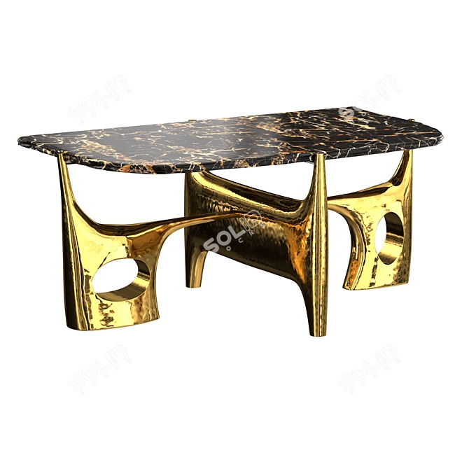 Hiquily Bronze Coffee Table 3D model image 4