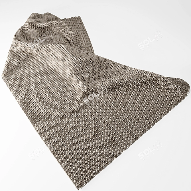 Cozy Hand-Knit Nude Blanket 3D model image 1