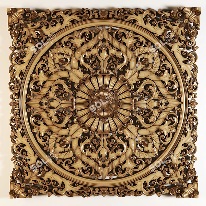 Lotus Mandala Ornament - 260x260 cm 3D model image 1