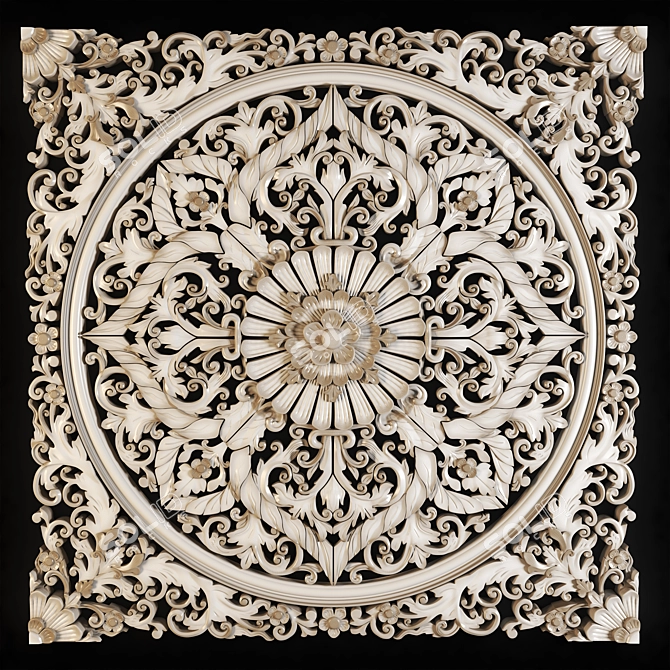 Lotus Mandala Ornament - 260x260 cm 3D model image 2