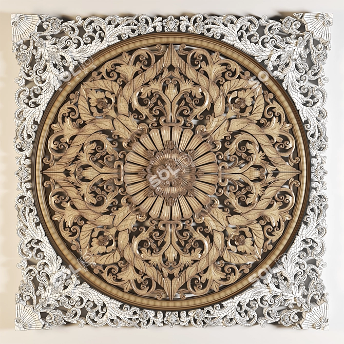 Lotus Mandala Ornament - 260x260 cm 3D model image 5