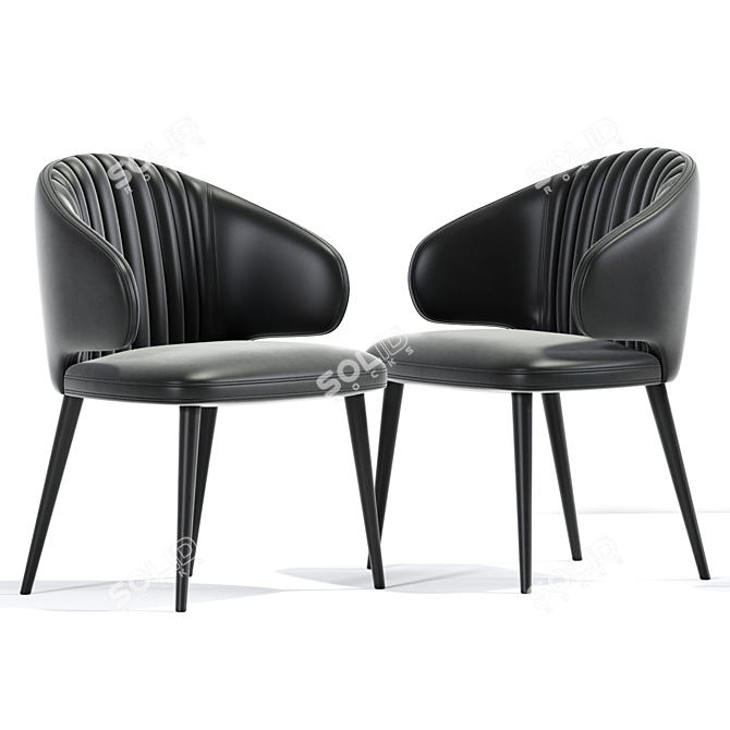 Elegant Modrest Carlton Dining Chair 3D model image 3