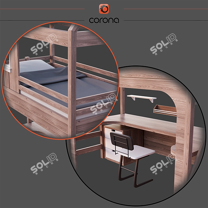 CozyKids 3-Piece Bedroom Set 3D model image 4