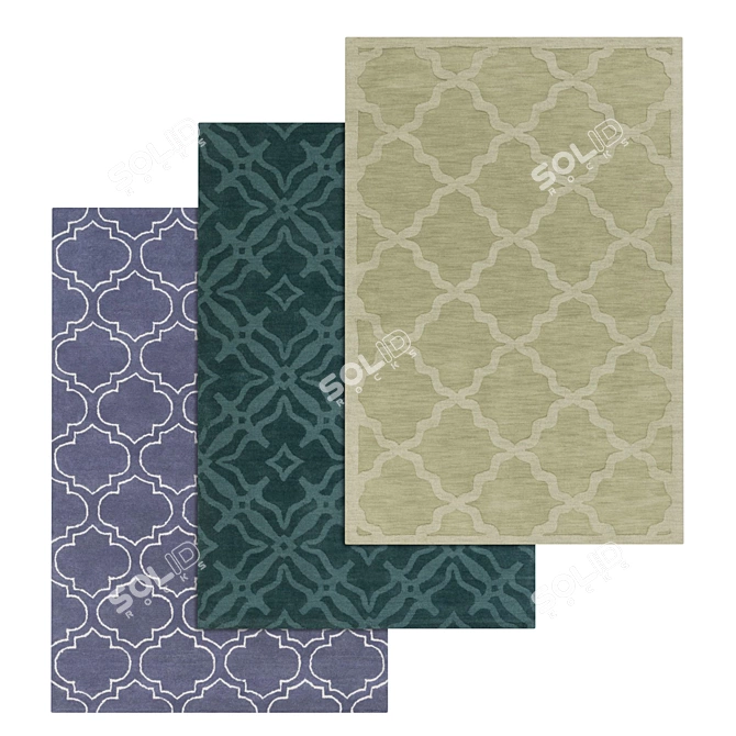 Luxury Carpets Set: High-Quality Textures 3D model image 1