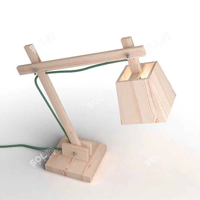 Modern Muuto Wood Lamp, 50 cm 3D model image 2