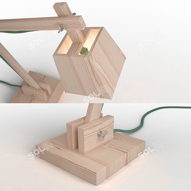 Modern Muuto Wood Lamp, 50 cm 3D model image 3