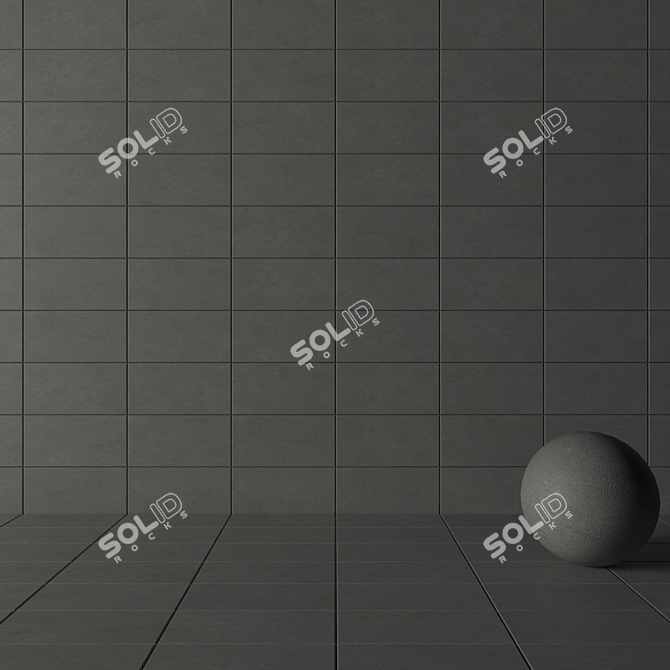 Basalt Fume Concrete Wall Tiles 3D model image 3