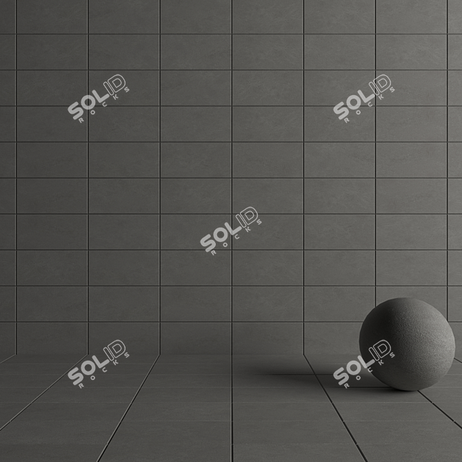 Basalt Fume Concrete Wall Tiles 3D model image 4