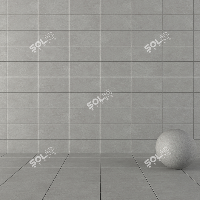 Modern Basalt Fume Concrete Wall Tiles 3D model image 1