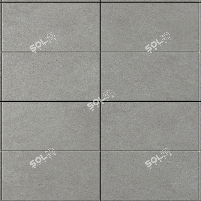 Modern Basalt Fume Concrete Wall Tiles 3D model image 2