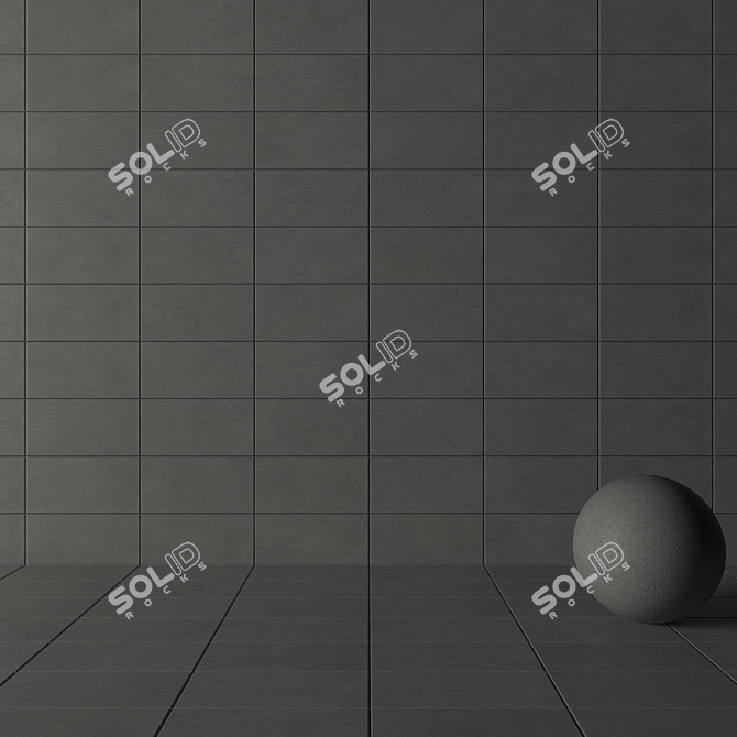 Modern Basalt Fume Concrete Wall Tiles 3D model image 3