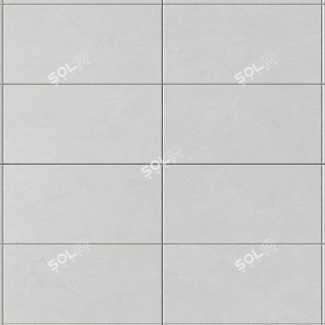 Basalt White Concrete Wall Tiles 3D model image 2