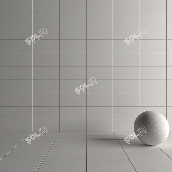 Basalt White Concrete Wall Tiles 3D model image 4