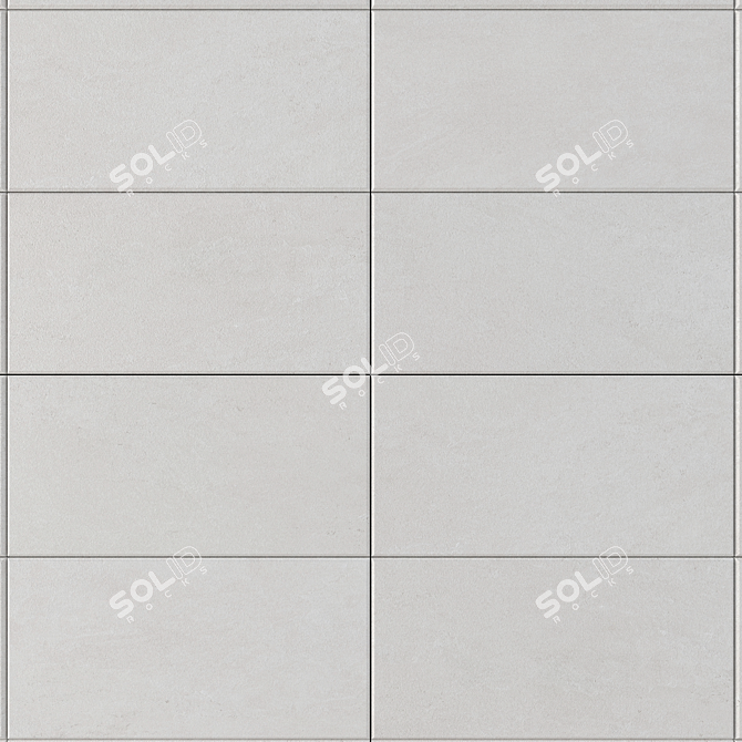 Basalt White Concrete Wall Tiles 3D model image 2