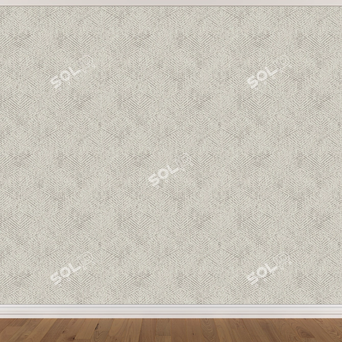 Seamless Wallpaper Set: 3 Colors 3D model image 3