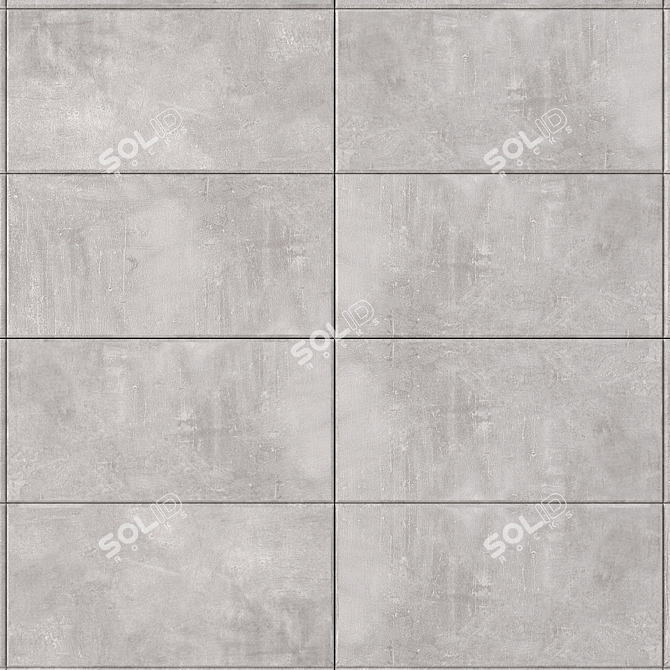 Premium Concrete Wall Tiles - Ares Gray 3D model image 2