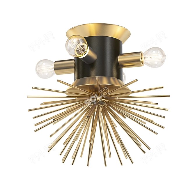 Rustic Hedgehog Brass Chandelier 3D model image 1