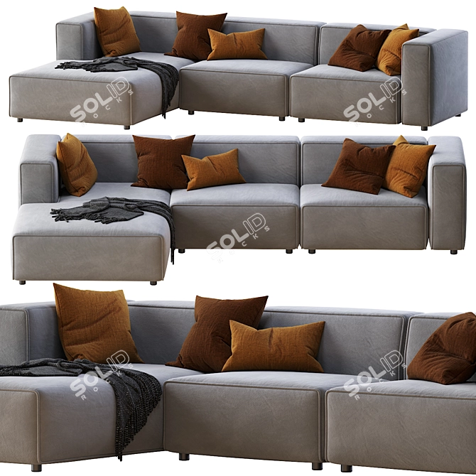 Sleek and Stylish BoConcept Carmo Sofa 3D model image 1