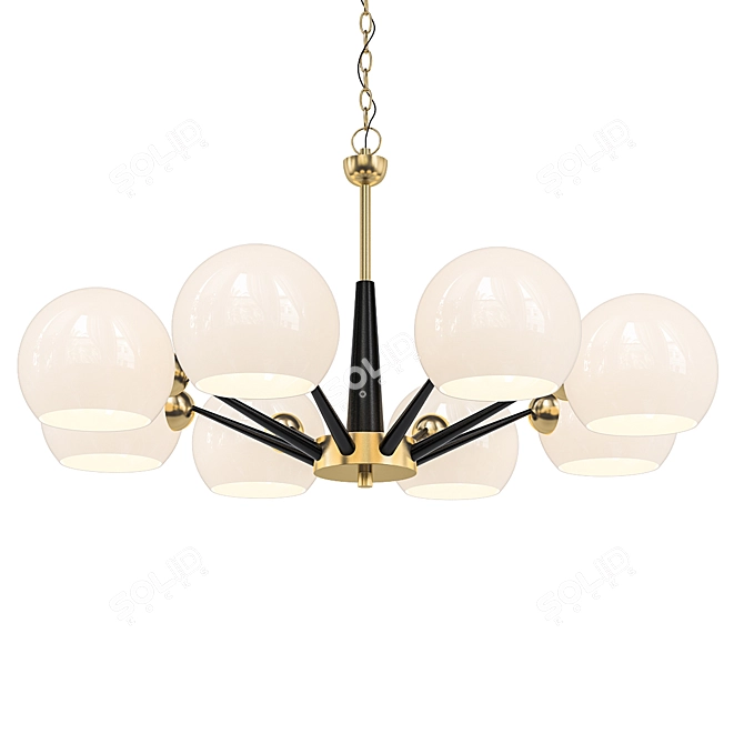 Elegant White Glass Thalia Chandelier 3D model image 1