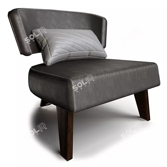 Modern Wood Armchair for Quality Comfort 3D model image 1