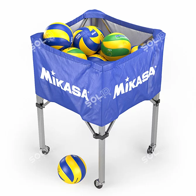 Mikasa Volleyball Cart with Balls 3D model image 1